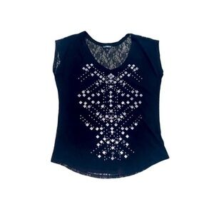 🔥Express Lace Back Tribal Studded Tank Top